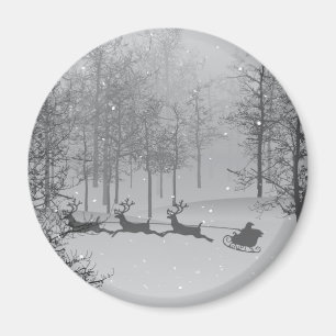 Imã Papais noeis Sleigh em uma Pedra de inverno na Won