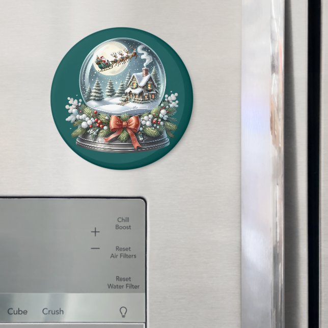 Imã Papais noeis Sleigh Ride in Snow Globe Wonderland (In Situ (Fridge))
