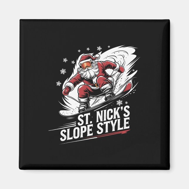Imã Papais noeis Snowboarder Rua de Natal, Nick. (Frente)
