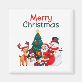 Imã Papais noeis, Snowman E Reindeer Feliz Natal