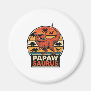 Imã Papawsaurus Design Vetorial Dinossauro Retro Pôr d