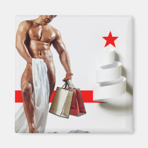 Imã Papel branco espiral de Natal da SlipperyJoe's esp