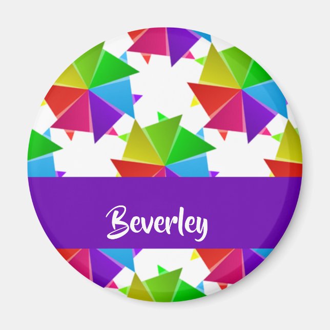 Imã Papel colorido dobrado em branco (Frente)