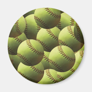 Imã Papel de parede amarelo do softball