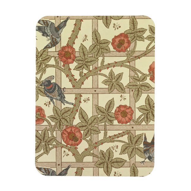 Ímã Papel de parede azul e laranja, design, 1864 (Vertical)