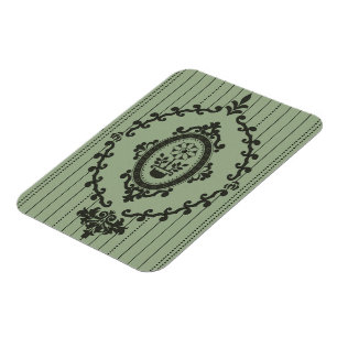 Ímã Papel de parede barroco em verde
