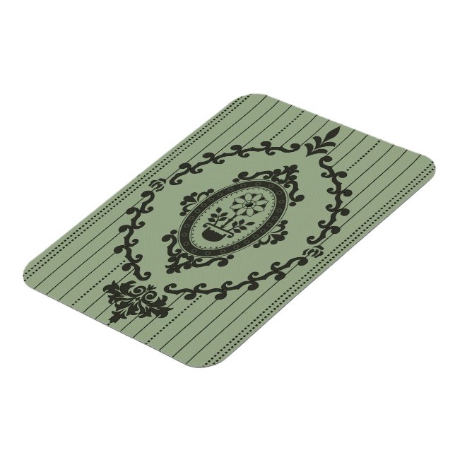 Ímã Papel de Parede Barroco em Verde (Left Side)