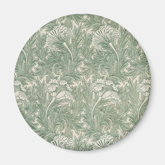 Imã papel de parede de tulipa william morris verde (Frente)