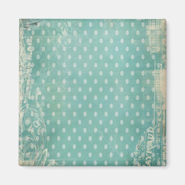 Imã Papel de parede de Turquesa Vestido e Torn (Frente)