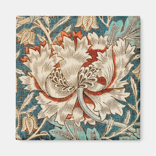 Imã Papel de Parede Floral Blue Honeysuckle de Morris  (Frente)