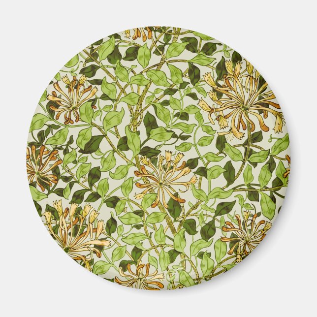 Imã Papel de Parede Floral Honeysuckle de William Morr (Frente)