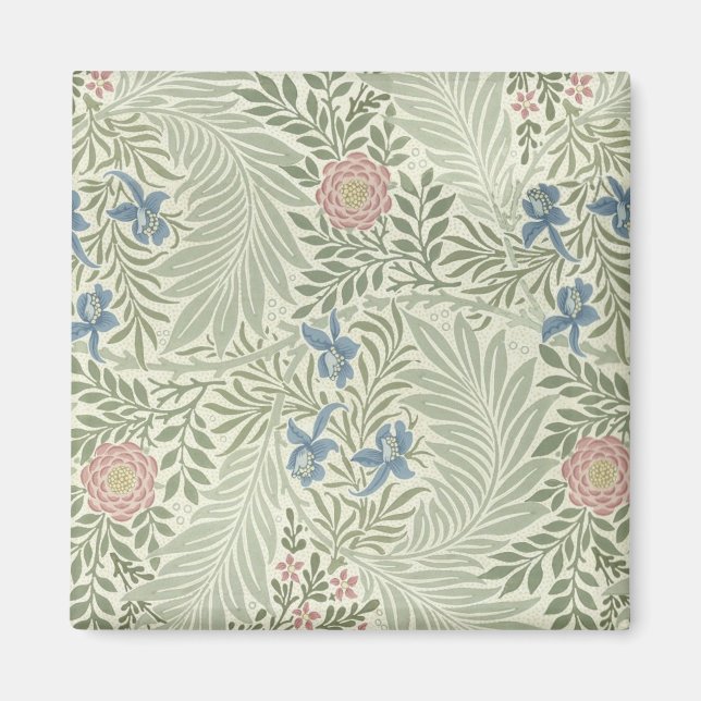 Imã Papel de Parede Floral Larkspur de William Morris (Frente)
