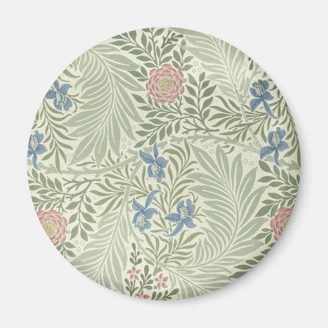 Imã Papel de Parede Floral Larkspur de William Morris (Frente)