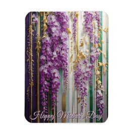 Ímã Papel de Parede Florido do Dia das Mães Violeta Wi