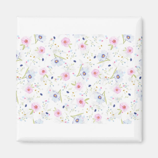 Imã Papel Digital de Padrões Florais (Frente)