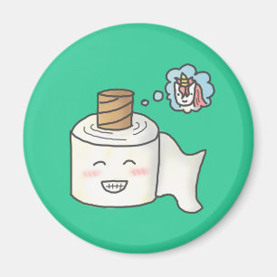 Imã Papel higiénico engraçado bonito que sonha o