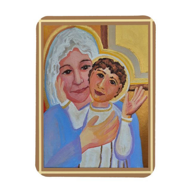 Ímã Papel-Ícone Madonna e Child (Vertical)