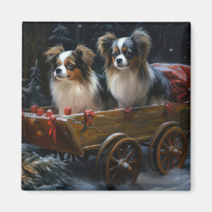 Imã Papel Papillon Sleigh Natal Decoração