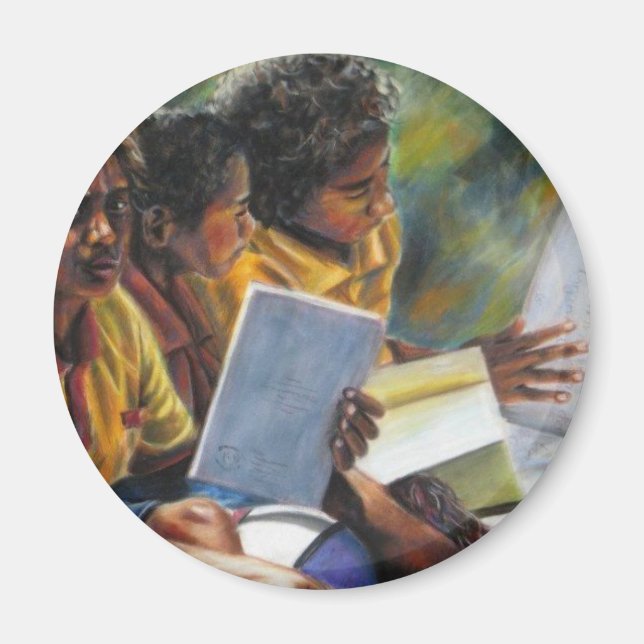 Imã Papua New Guinea children reading books (Frente)