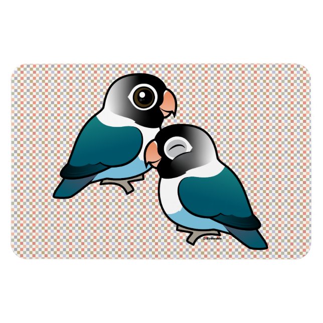 Ímã Par Adorável do Pássaro Mascarado Azul (Horizontal)