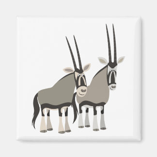 Imã Par bonito de desenho animado oryxes Magnet