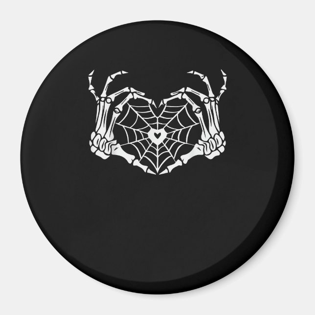 Imã Par Cobweb do Halloween do Skeleton Heart Spiderwe (Frente)