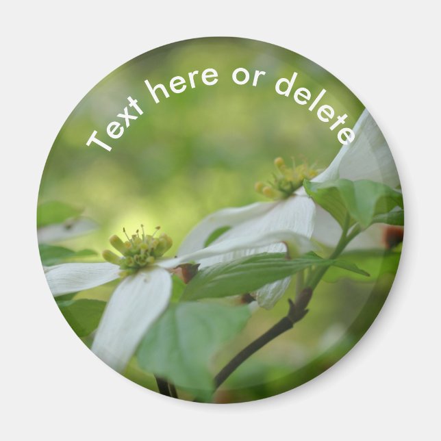 Imã Par Personalizado de Flores de Cornizo Branco (Frente)