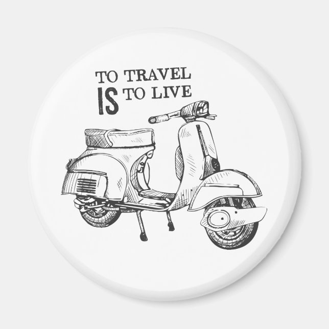 Imã "Para a Viagem é viver", Viagem Themed Magnet (Frente)