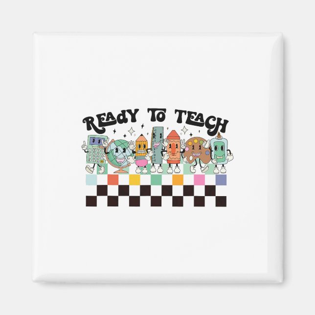 Imã Para Aprender A Vida De Professora Retro Em Groovy (Frente)