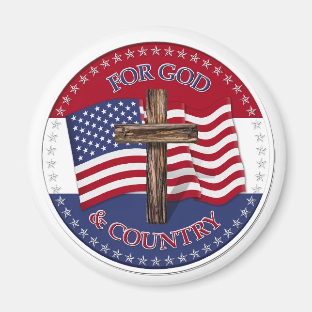 Imã Para Deus e para o País - Cruzar com 50 estrelas B (Frente)