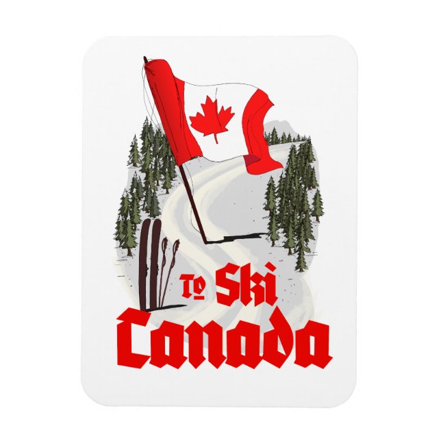 Ímã Para Esquiar no Canadá (Vertical)