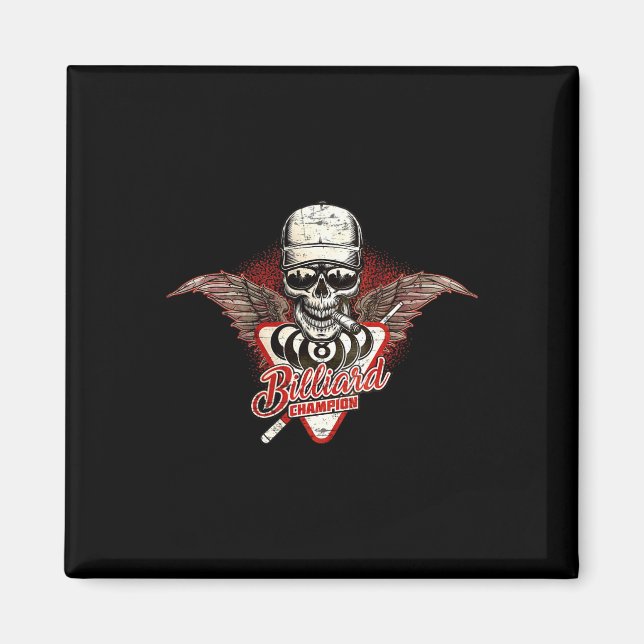 Imã Para Jogadores De Campeão Bilhares - Peles De Asas (Frente)