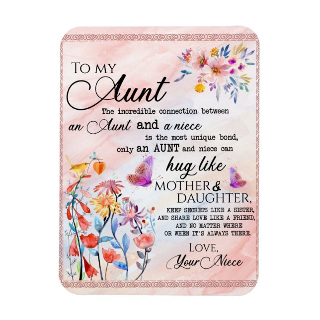 Ímã Para Minha Tia Presente, Borboleta Presente Da sob (Vertical)