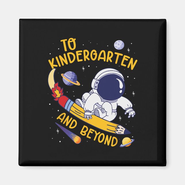 Imã Para o jardim de infância e além astronauta volta  (Frente)