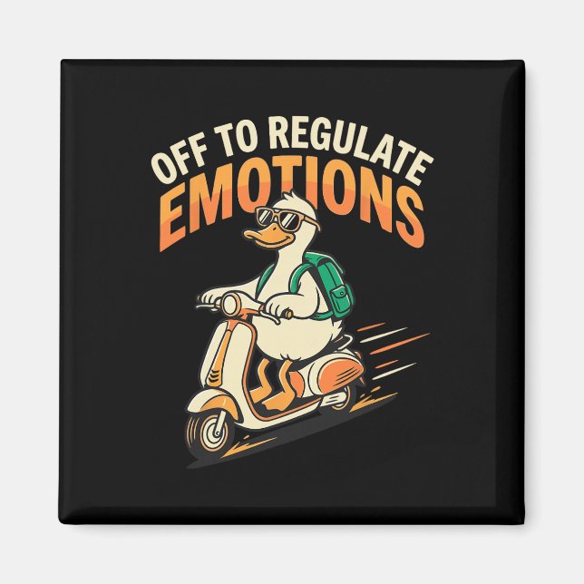 Imã Para Regular Emoções Patinete de Ganso Divertido M (Frente)