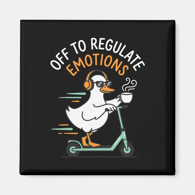 Imã Para Regular Emoções Patinete Ganso Divertido Ment (Frente)