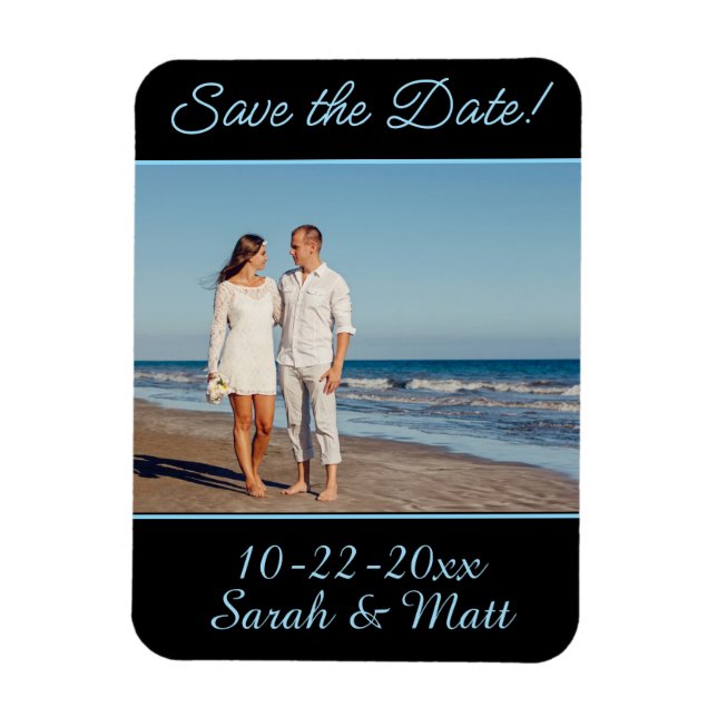 Ímã para salvar a data de praia foto personalizada (Vertical)