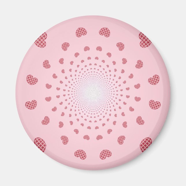 Imã Para sempre amar corações cor-de-rosa (Frente)