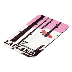 Ímã Para um poster vintage de Lapland da aventura