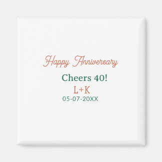 Imã Parabéns 40 feliz aniversário laranja verde nome d