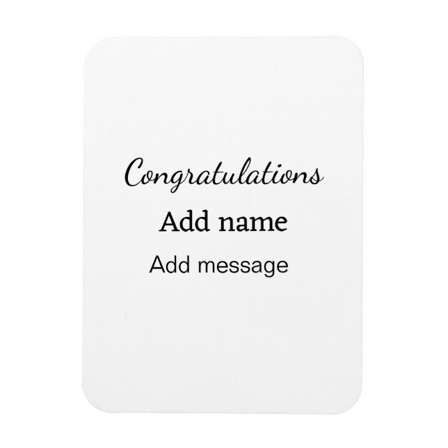 Ímã Parabéns adicionam nome mensagem simples formando (Vertical)