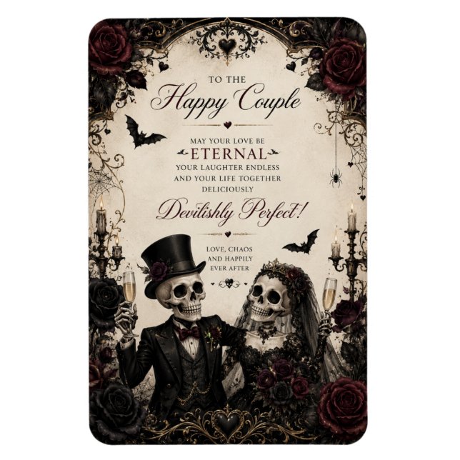 Ímã Parabéns casal Eterno Gótico casamento (Vertical)