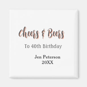 Imã Parabéns & cervejas para 40º aniversário cinza ano