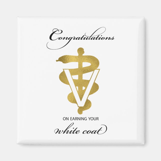 Imã Parabéns de Cerimônia de Casaco Veterinária (Frente)