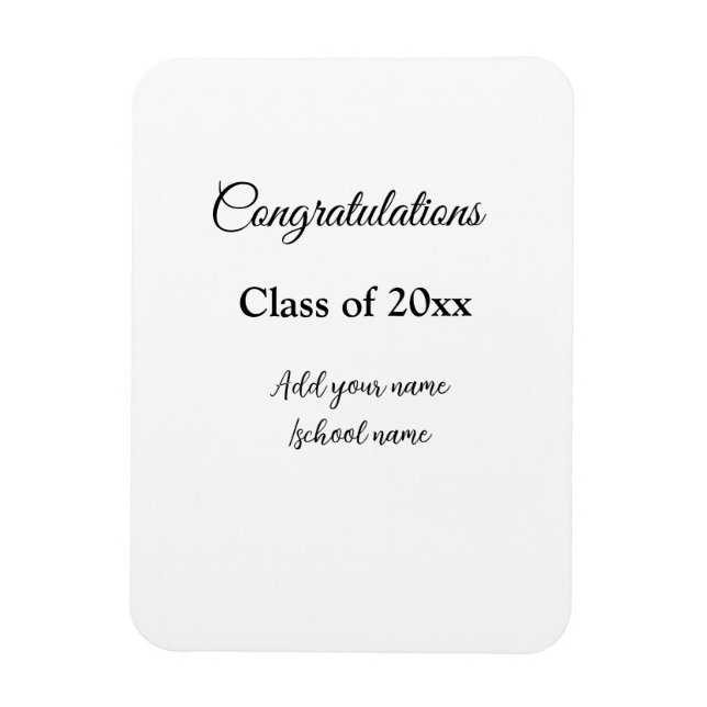 Ímã Parabéns de graduação simples, adicionar classes m (Vertical)