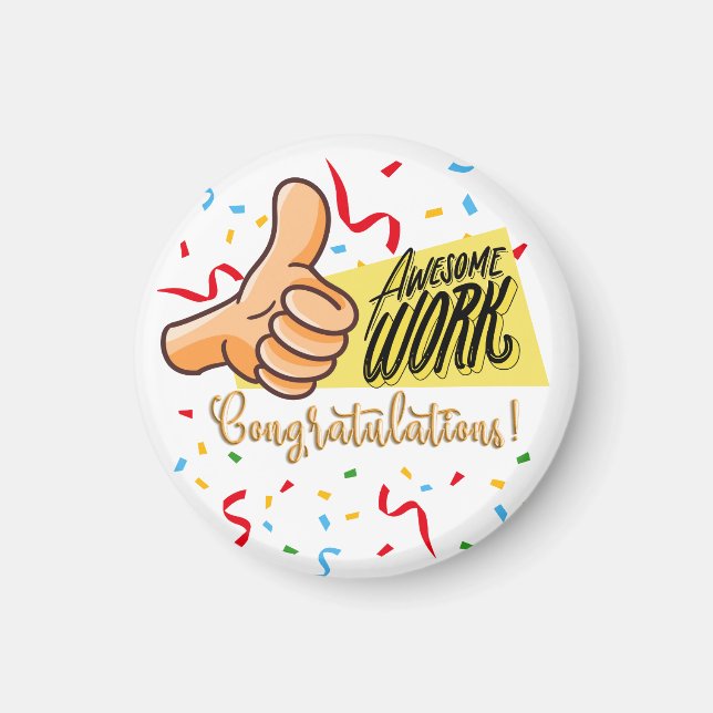 Imã parabéns de trabalho awsome (Frente)