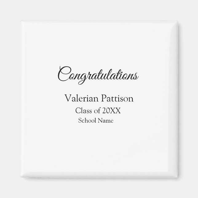 Imã Parabéns formando adicionar nome da escola simples (Frente)