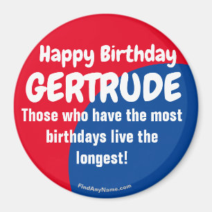 Imã Parabéns GERTRUDE grande ímã