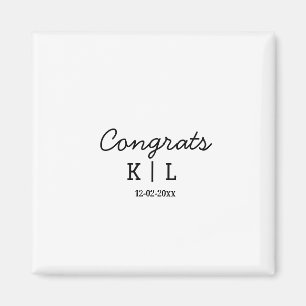 Imã Parabéns minimalistas simples adicionar letras mon