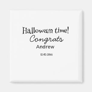 Imã Parabéns no Halloween adicione nome data ano forma